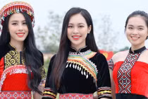 Á hậu Thùy Linh, Ngọc Hằng khoe sắc với trang phục thổ cẩm Tây Bắc