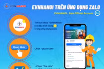 Ứng dụng Zalo là tiện ích chăm sóc khách hàng EVNHANOI