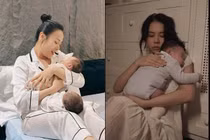 Phương Oanh và Sam làm mẹ bỉm của cặp rồng con