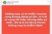 Bênh vực bệnh nhân COVID-19 số 17, ca sĩ Duy Mạnh nhận đủ gạch đá
