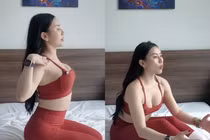 Hot gymer Trang Lê thu hút sự chú ý với bài tập giãn cơ