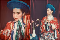 Diện cổ phục Việt Nam, hot girl Mắt Biếc mơ thành Hoàng hậu