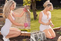 Hóa thân thành cô làm vườn, "nữ golf thủ hot nhất nước Anh" gây bão