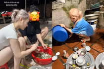 Sang chảnh trên mạng, về nhà nàng dâu hào môn sắn tay rửa bát