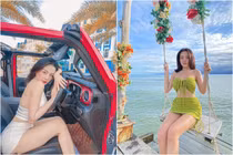 Ngân 98 mặc váy ngắn cũn cỡn suýt lộ vị trí nhạy cảm