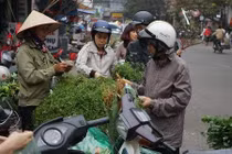 Người dân Hà Nội đi chợ sớm mua lá mùi về tắm Tất niên