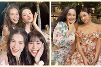 Sao Việt tụ tập mừng tiệc độc thân của Minh Hằng trên bãi biển