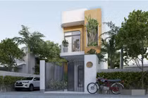 Nhà ống dùng khoảng thông tầng kết hợp cây xanh lấy ánh sáng