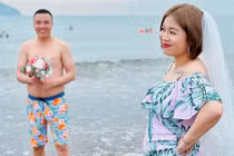 Bà bầu Hoàng Linh chụp ảnh cưới với đồ tắm, khoe hình xăm “khủng“