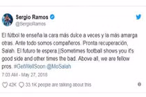 Khiến Salah mất trắng, Ramos bất ngờ gửi thông điệp trên MXH