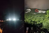 Video: Nghe tiếng kêu cứu, soi đèn sân vận động giải cứu 2 học sinh mắc kẹt gần đỉnh núi