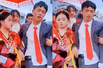 Chú rể khóc thảm thiết ở đám cưới, cô dâu phản ứng bất ngờ
