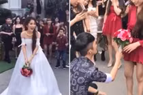 Video: Cô dâu giúp chàng trai cầu hôn bất ngờ trong đám cưới gây sốt
