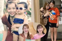 Con gái 10 tuổi cao lớn phổng phao, MC Diệp Chi "lép vế" đứng cạnh
