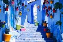Khám phá khu phố cổ màu thiên thanh ở đất nước Morocco