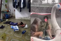 Hình ảnh “cười ra nước mắt” trong ngày Hà Nội “phố biến thành sông“