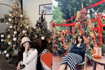 Dàn WAGs Việt đọ sắc bên cây thông Noel, nhan sắc ra sao?