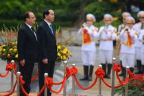 Chùm ảnh: Lễ đón Tổng thống Pháp Francois Hollande tại Hà Nội
