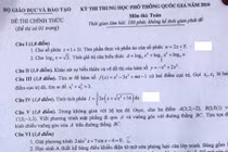 Đề thi và bài giải môn Toán thi THPT Quốc gia 2016
