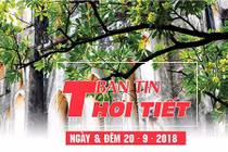 Dự báo thời tiết ngày 20/9: Bắc Bộ chuyển nắng, có nơi trên 32 độ C