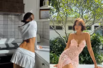 Huyền 2k4 diện váy ngắn vào bếp, khoe hõm lưng Venus gợi cảm