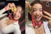 Huyền 2k4 đi cổ vũ Mixi Cup, nhan sắc cam thường gây bất ngờ