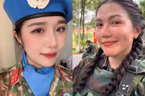 Ngắm các nữ quân nhân xinh đẹp luyện tập diễu binh, diễu hành