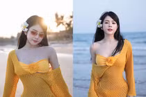 DJ Mie diện váy “lưới đánh cá” trễ nải khoe dáng gợi cảm