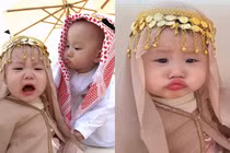 Cặp song sinh nhà Shark Bình hóa hoàng tử, công chúa ở xứ Dubai