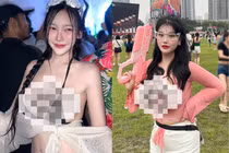 “Đỏ mặt” với trang phục của hội chị em trong lễ hội té nước