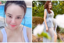 Vy Oanh xinh đẹp rạng rỡ khi mang bầu lần 3