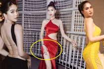 Ngọc Trinh giữ vững phong độ chặt chém thảm đỏ với loạt thiết kế kiệm vải