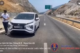 Xử phạt tài xế chạy ngược chiều trên cao tốc Hoài Nhơn - Quy Nhơn