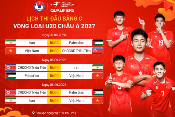 Người hâm mộ Việt Nam có thể xem trọn vẹn vòng loại U20 châu Á 2027