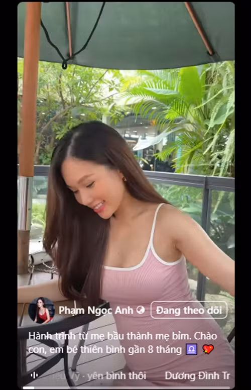 "Anh vẫn thường xuyên vào bếp nấu những món ăn mà tôi thích, lên mạng tìm hiểu những món ăn có lợi khoẻ cho mẹ bầu. Anh biết tôi “nghén ăn" nên chủ động chăm sóc, không ngại việc giặt giũ, bài trí cái này cái kia để tôi thấy bớt nhàm chán khi ở nhà quá nhiều", nữ diễn viên phim Phố trong làng chia sẻ trên Vietnamnet. Ảnh: FB Ngọc Anh.