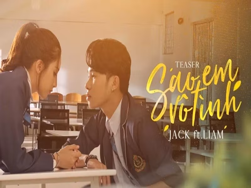 Trong Sao em vô tình, Thiên An và Jack vào vai học sinh. Ảnh: Saostar.