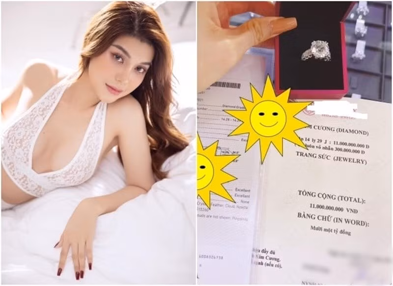 Theo Dân Việt, Lily Chen sở hữu những viên kim cương giá trị. Năm 2021, cô khoe nhẫn kim cương có giá 11 tỷ cùng dòng chia sẻ: "Cảm ơn món quà của ai đó". Ảnh: Dân Việt.