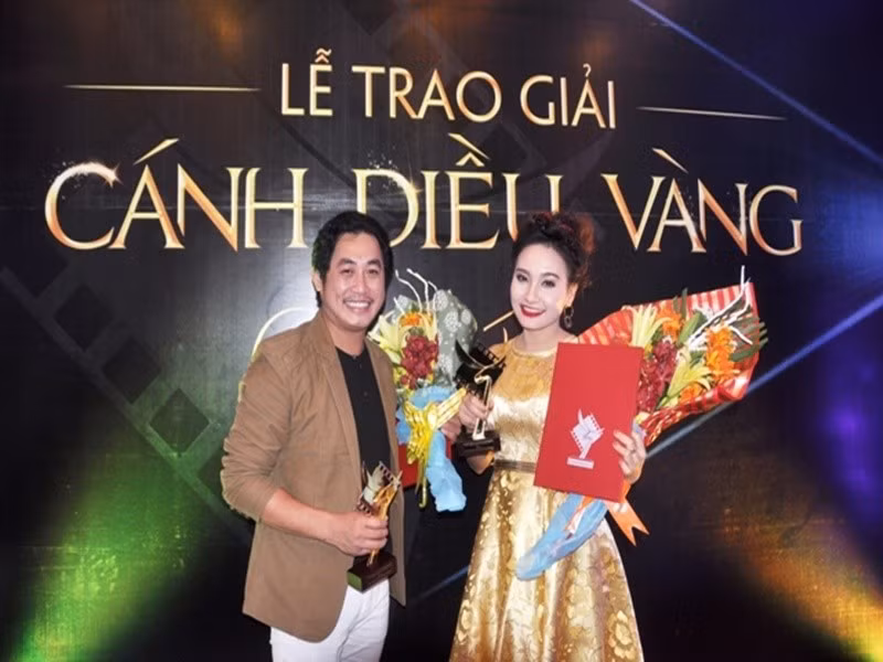 Với vai diễn trong Người chồng điên, Bảo Thanh đoạt giải Nữ diễn viên phim truyền hình xuất sắc ở Cánh diều vàng 2014. Ảnh: Báo Quảng Ninh.