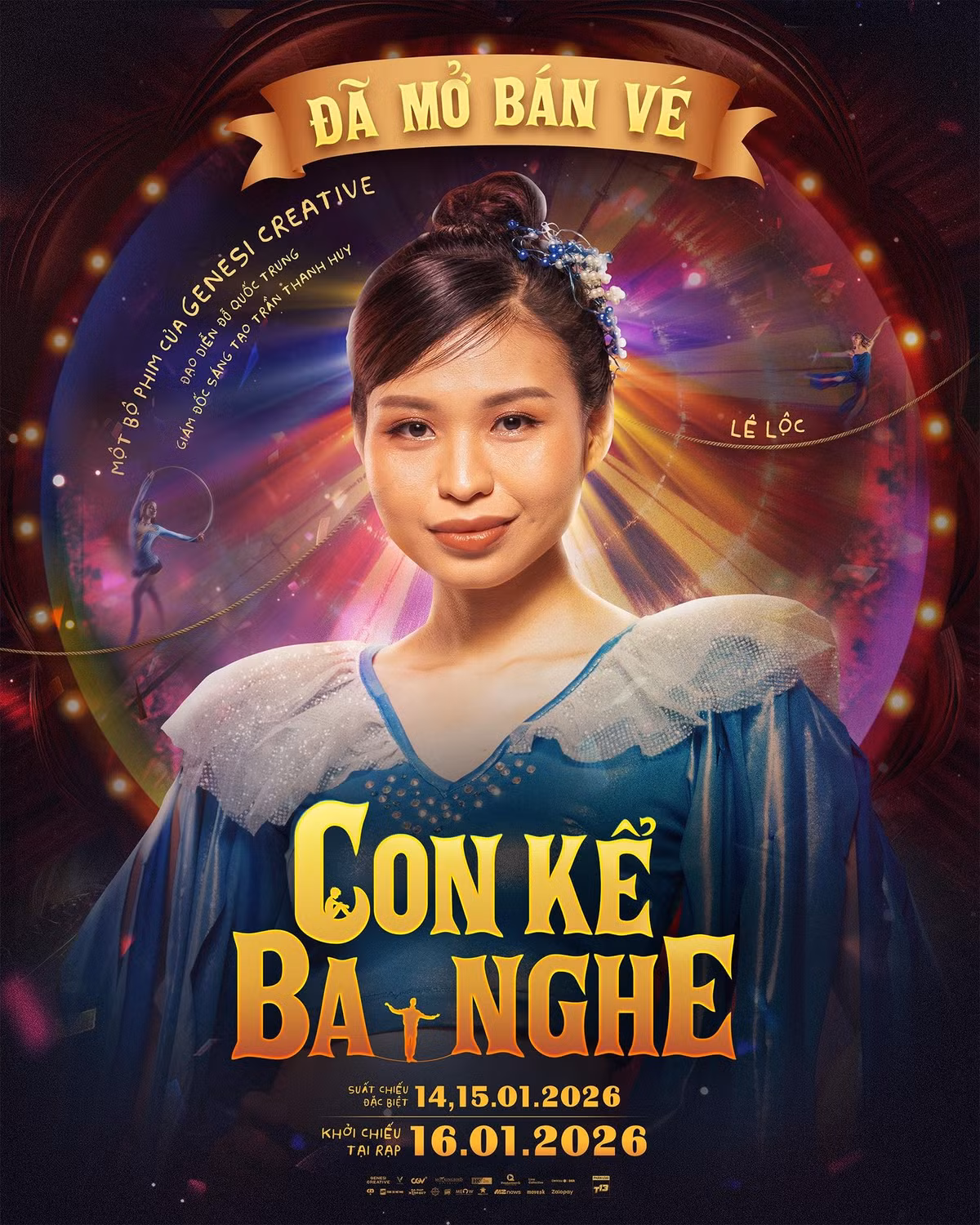 Lê Lộc thừa nhận, cô từng có suy nghĩ bỏ cuộc vì gặp khó khăn trong quá trình tập xiếc cho bộ phim Con kể ba nghe. Ảnh: FB Lê Lộc.