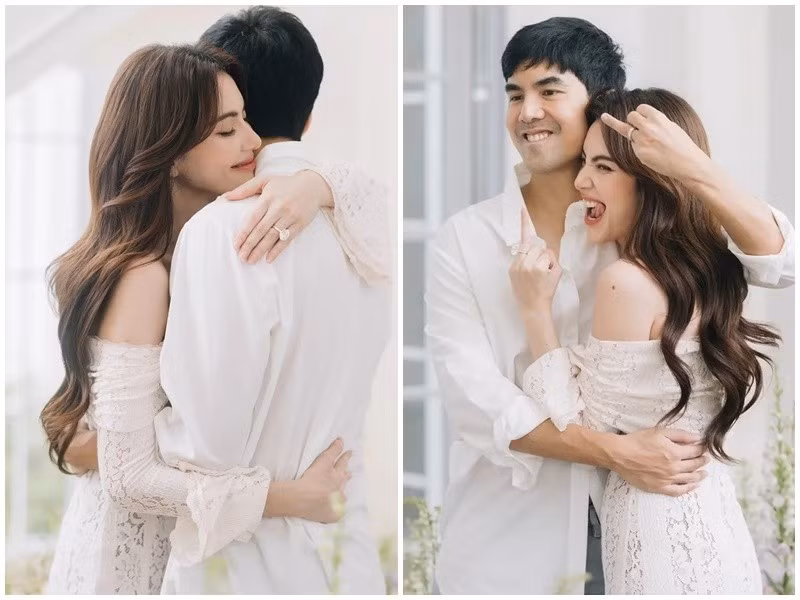 Mai Davika nhận lời cầu hôn của Ter Chantavit sau 7 năm hẹn hò. Ảnh: Instagram Mai Davika.