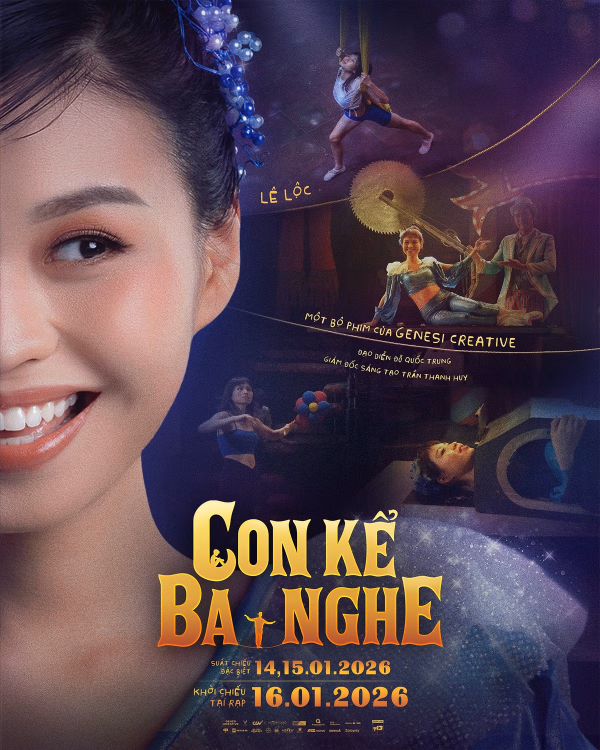 Lê Lộc hiện tại góp mặt trên màn ảnh rộng khi đóng nghệ sĩ xiếc Ngọc trong phim Con kể ba nghe. Ảnh: FB Lê Lộc.