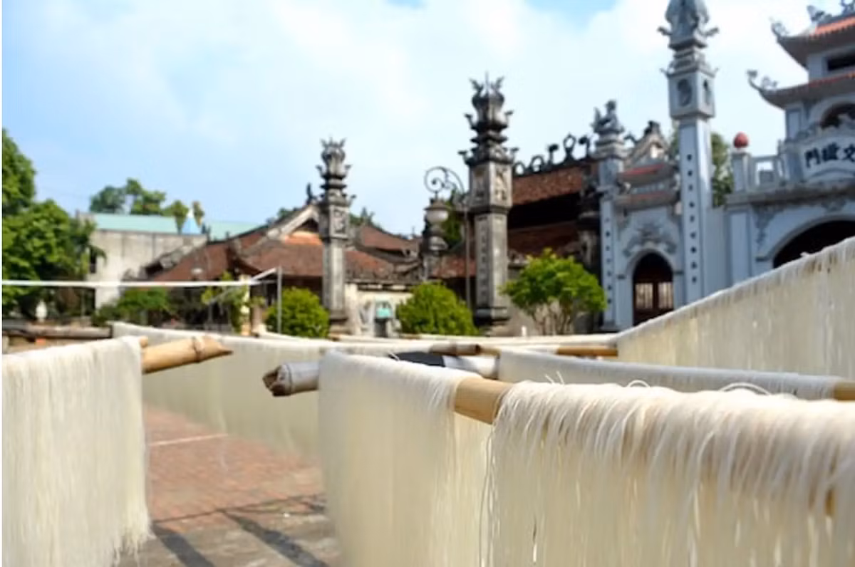 Mì gạo Hùng Lô là món đặc sản Phú Thọ nổi tiếng gần xa. Quy trình sản xuất mì gạo Hùng Lô khá phức tạp, mất thời gian thực hiện. Ảnh: @POLIVA
