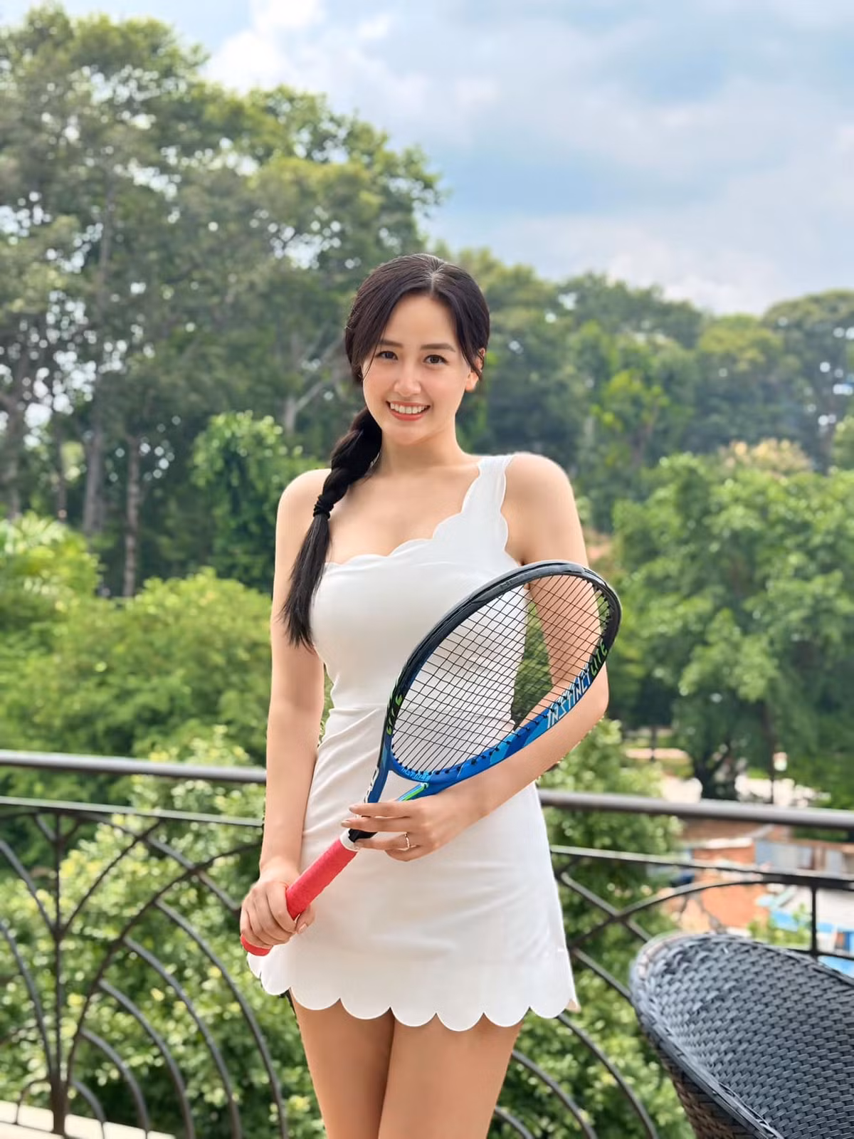 Hoa hậu Mai Phương Thuý lên đồ gợi cảm chơi thể thao. Ảnh: FB Mai Phuong Thuy