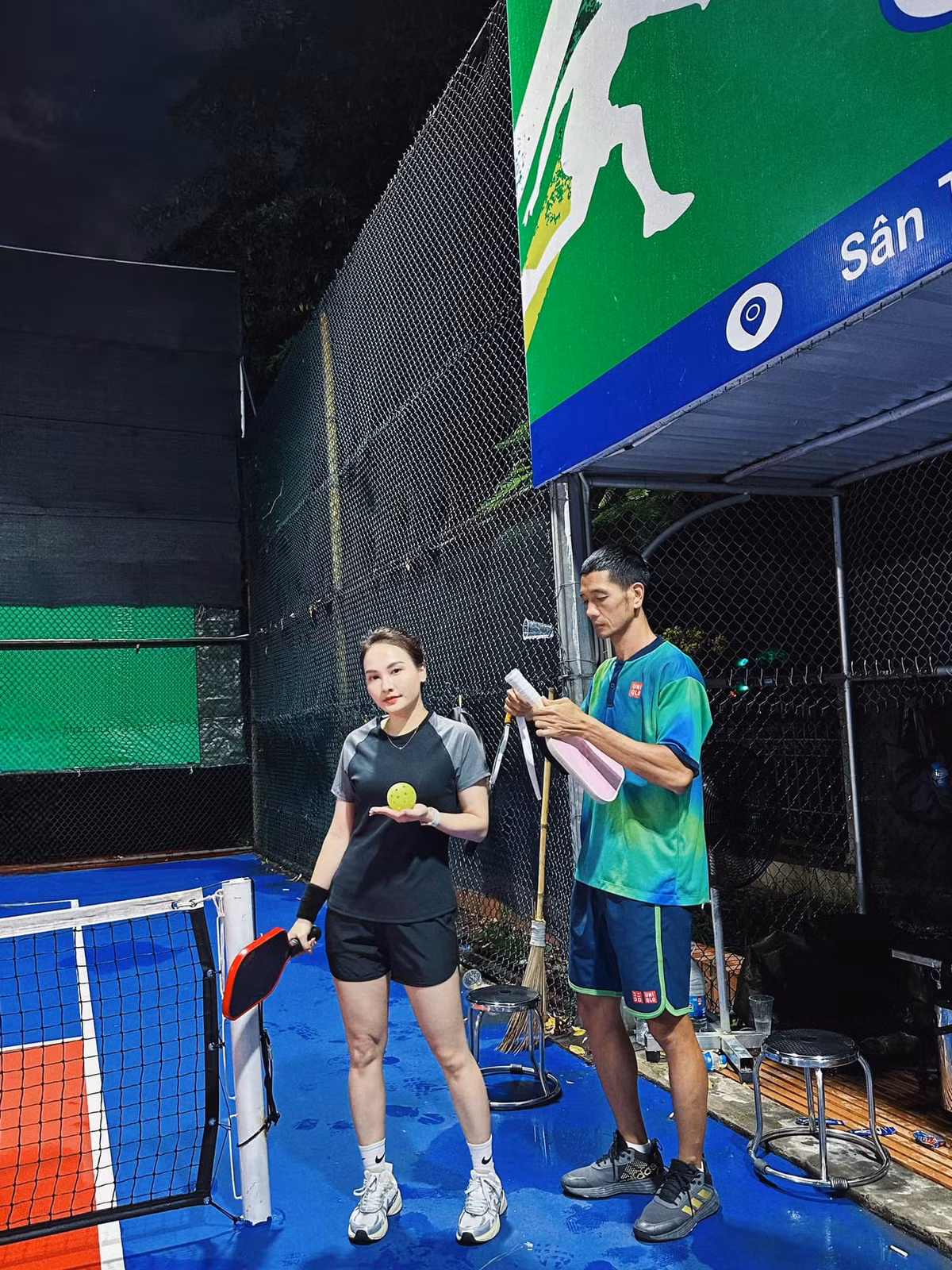 Diễn viên Bảo Thanh bắt đầu gia nhập bộ môn thể thao pickleball. Ảnh: FB Bảo Thanh