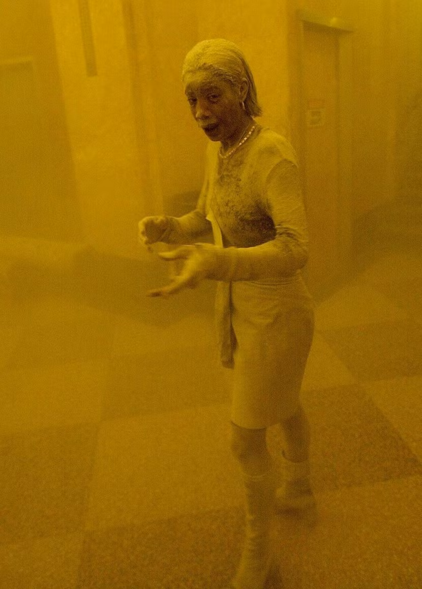Bức ảnh có tên là "DustLady", trong ảnh là người phụ nữ có tên Marcy Borders cũng làm việc tại Trung tâm thương mại vào thời điểm tòa nhà bị khủng bố. Khắp người bà phủ kín bụi vàng, bà chính là minh chứng sống cho sự thảm khốc chết chóc ở nơi đây. Tháng 8/2015 bà đã qua đời vì bệnh ung thư dạ dày. 