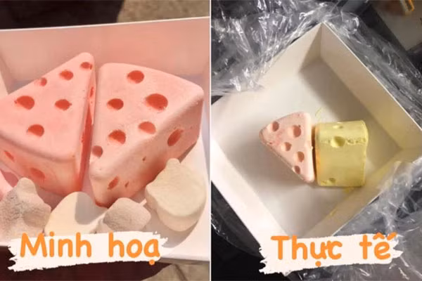 Câu chuyện thảm họa mua hàng online này bắt nguồn từ một vị khách đã đặt chiếc bánh Tom &amp; Jerry cheesecake với giá 55k và 30k tiền ship. Tuy nhiên đến khi nhận hàng thì cô gái này chỉ biết ngây người bởi kích cỡ thực tế quá nhỏ chỉ to hơn một viên kẹo.