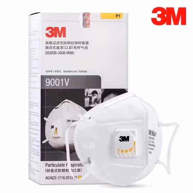 Một trong những loại khẩu trang được người tiêu dùng tìm mua nhiều nhất là khẩu trang 3M 9001V. Ảnh: Facebook.