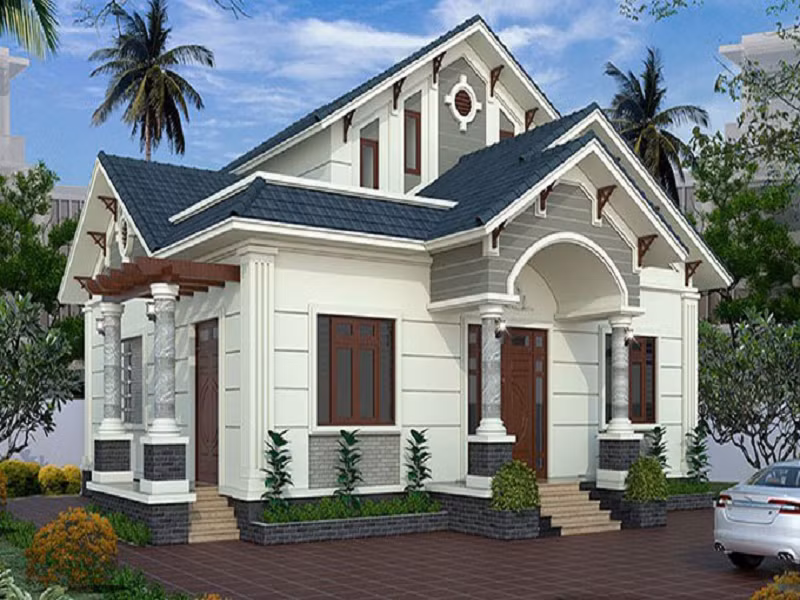 Nhà mái thái có tính năng tản nhiệt chống nóng và thoát nước mưa nhanh chóng. Đồng thời, nó cũng bảo vệ ngôi nhà khỏi thấm dột, ngấm nước. Ảnh: Yoohome.