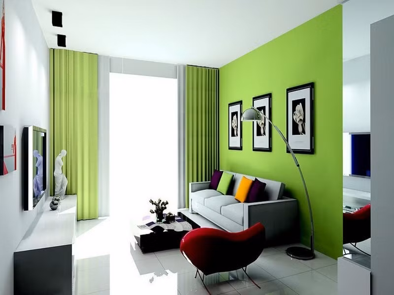 Màu xanh mang đến cảm giác mát mẻ, sự thoải mái cho các thành viên khi trở về nhà.