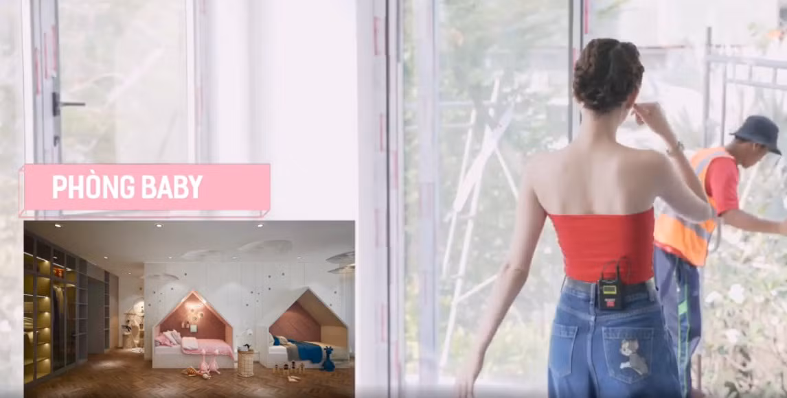 Cô còn chia sẻ có kế hoạch sẽ sinh 1 bé trai và 1 bé gái nên đã làm sẵn một căn phòng cực đáng yêu cho 2 con.